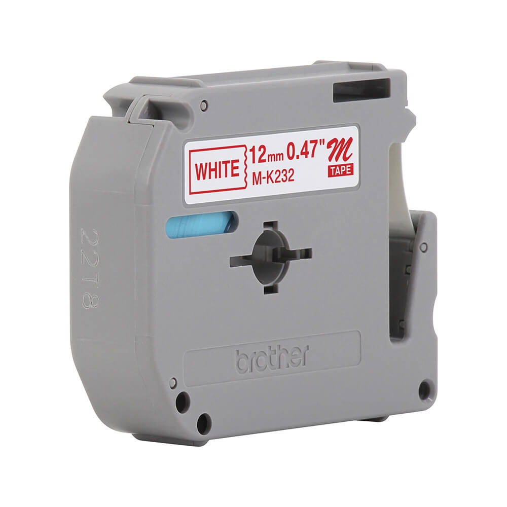 Fita Brother MK-232 12mm Vermelho sobre Branco - Impressorajato